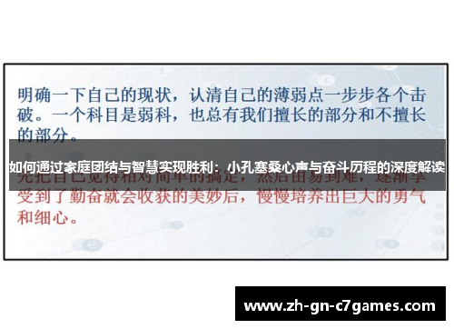 如何通过家庭团结与智慧实现胜利：小孔塞桑心声与奋斗历程的深度解读